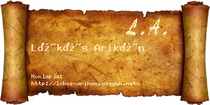 Lökös Arikán névjegykártya